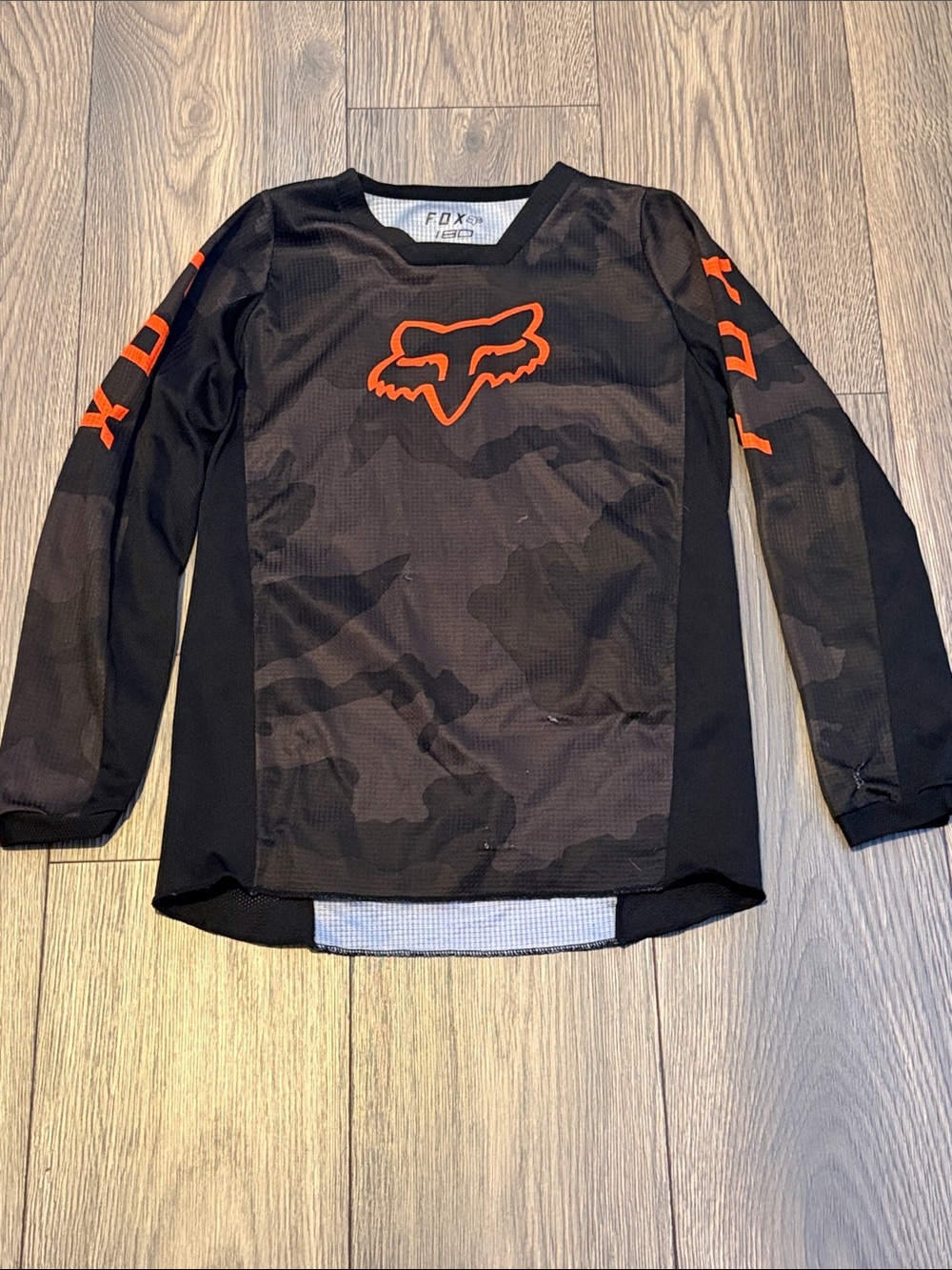 Fox Black Long Sleeve Jersey with Orange Fox Head Logo